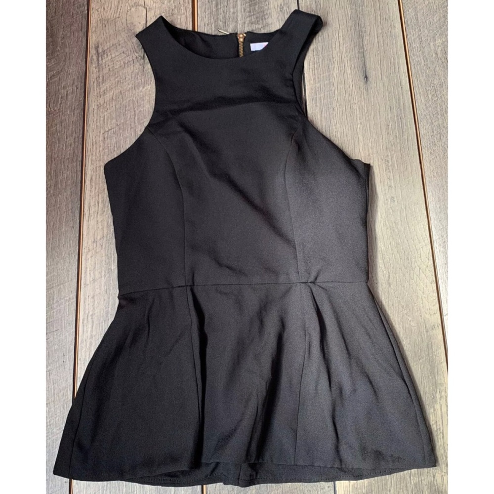 Naven Neon Collection Black Sleeveless Peplum Top